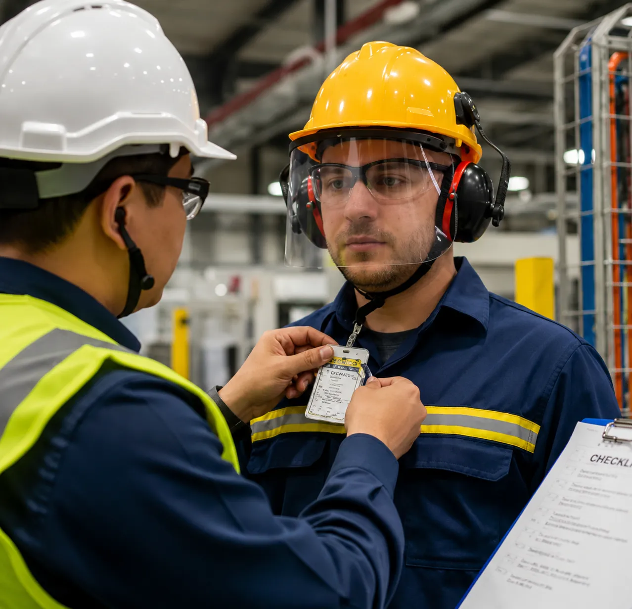 Equipo industrial en capacitación
